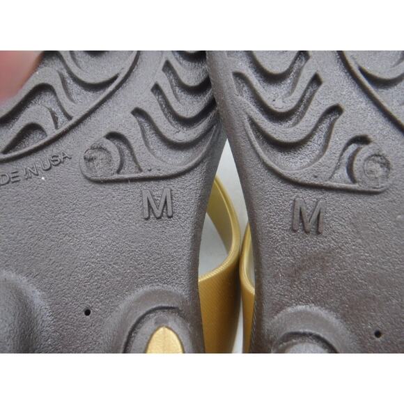 OKBASHI Gold and Brown Women's Teens Sandal‎ Size M 7-8 Flip Flop Shoes MADE USA - Picture 6 of 7